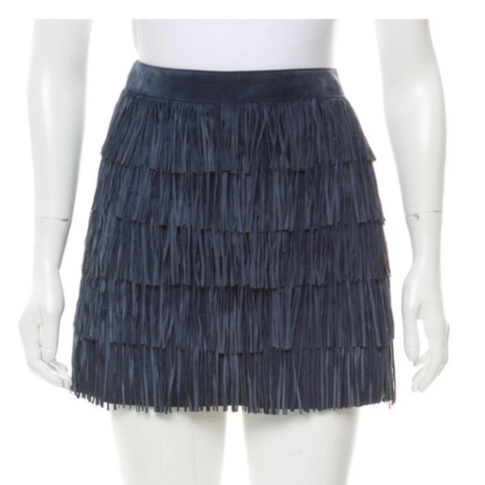 Micheal Kors Fringe Leather Skirt